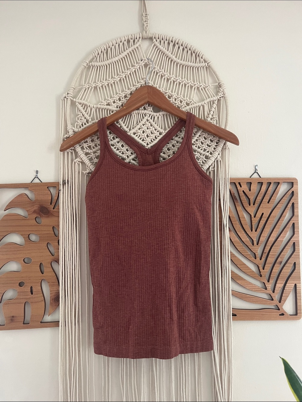Lululemon Ebb to Street Tank Top Ancient Copper Ribbed Seamless Bra Size 4